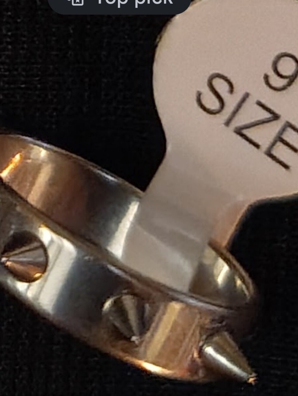 Spiked Silver-Tone Adjustable Ring
